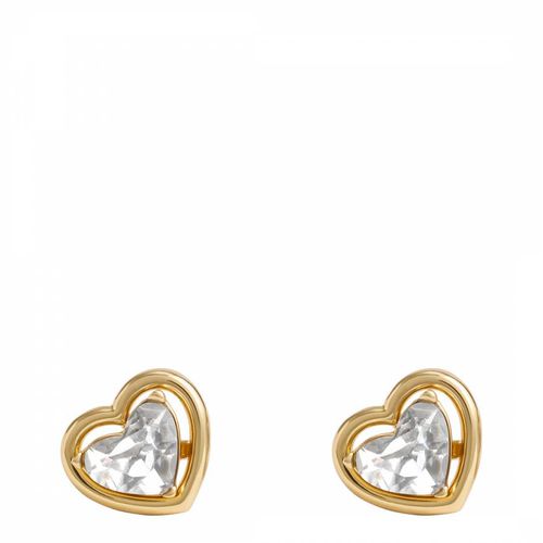 Crystal Gold Halo Heart Studs - Coach - Modalova