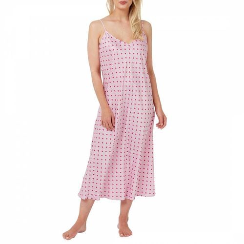 Pink Plain Satin Nightdress - Indigo Sky - Modalova