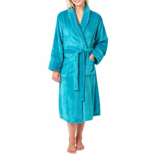 Teal Ripple Robe Shawl Collar - Indigo Sky - Modalova