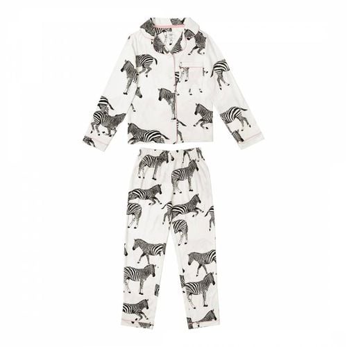 Kids' Zebra Print Button Up Long Pyjama Set - Chelsea Peers - Modalova