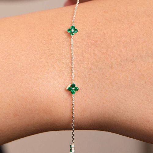 And Green Embellished Bracelet - Elika - Modalova