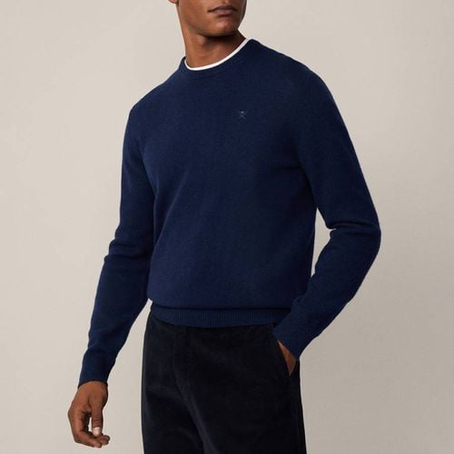 Dark Crew Neck Lambswool Jumper - Hackett London - Modalova