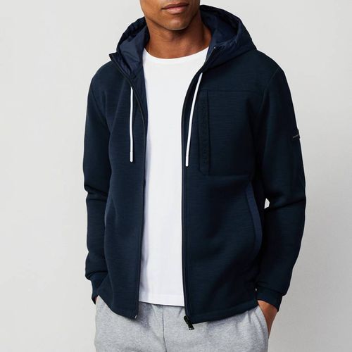 Navy Cotton Blend Zipped Sweatshirt - Hackett London - Modalova