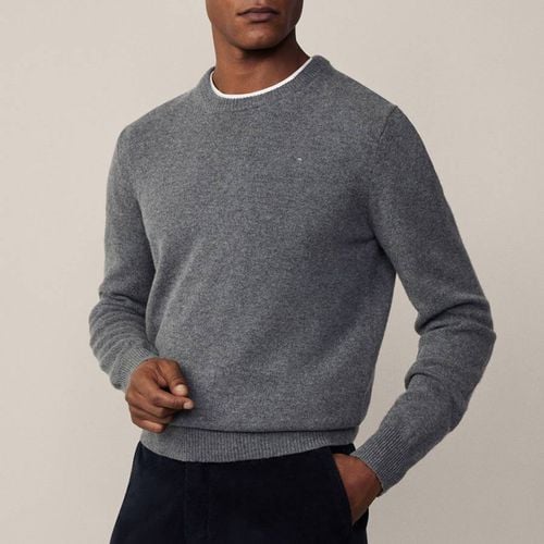 Grey Crew Neck Lambswool Jumper - Hackett London - Modalova