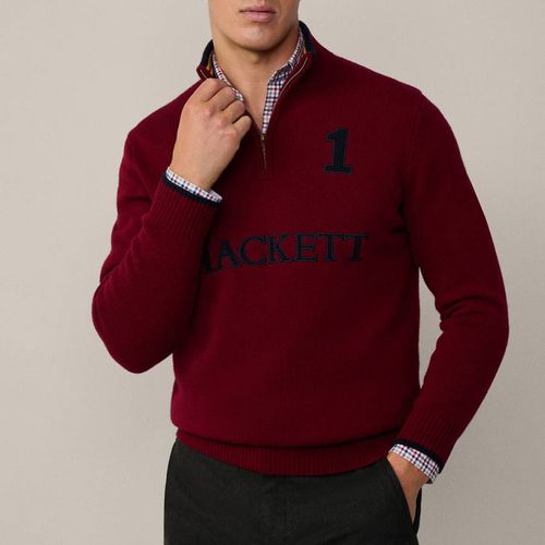 Heritage Half Zip Merino Wool Jumper - Hackett London - Modalova