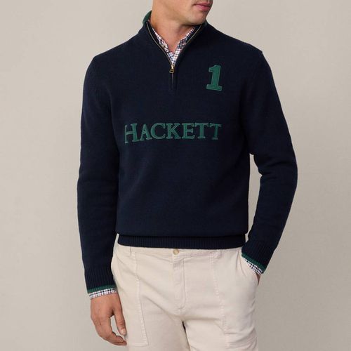 Heritage Half Zip Merino Wool Jumper - Hackett London - Modalova