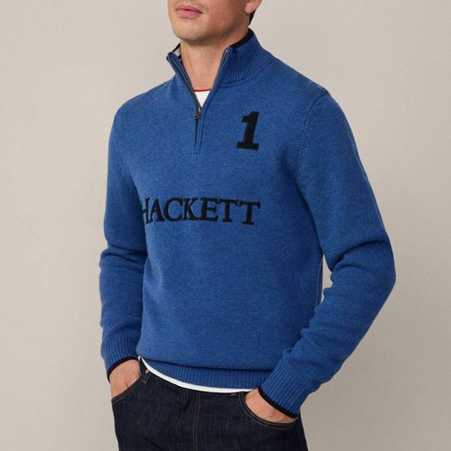 Heritage Half Zip Merino Wool Jumper - Hackett London - Modalova