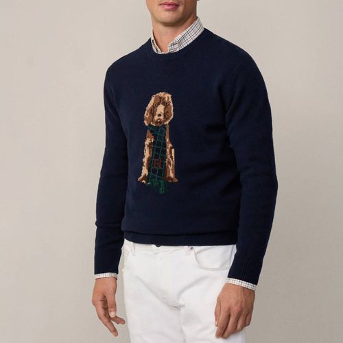 Navy Harry Silk Blend Jumper - Hackett London - Modalova