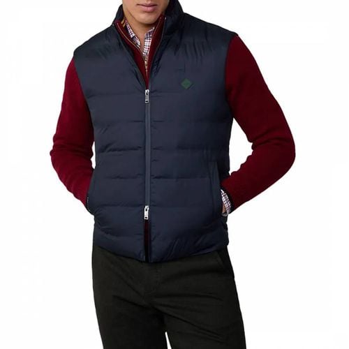 Navy High Neck Lightweight Gilet - Hackett London - Modalova