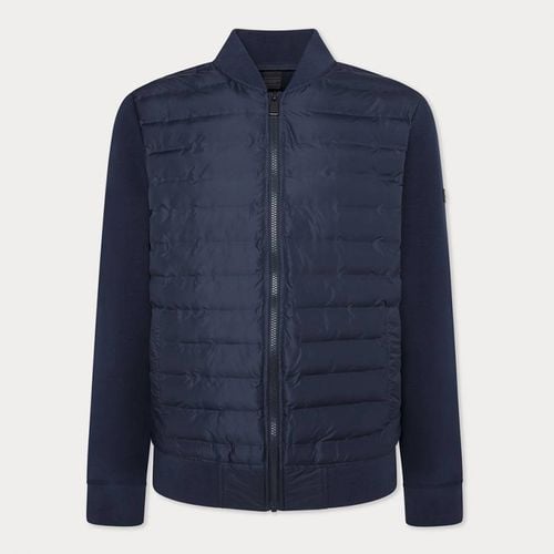 Navy Cotton Blend Bomber Jacket - Hackett London - Modalova