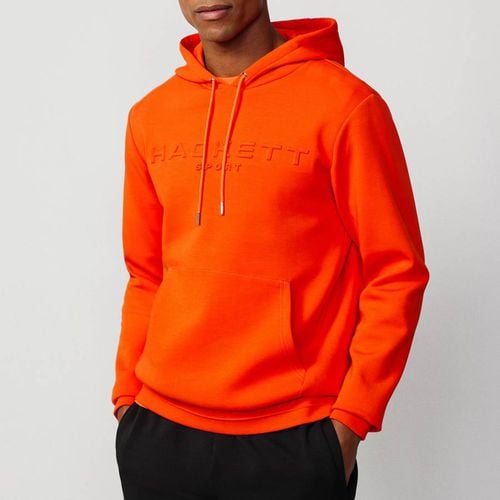 Orange Embossed Cotton Blend Hoodie - Hackett London - Modalova