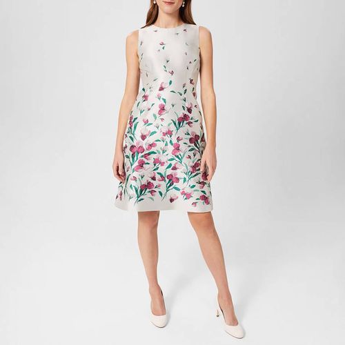 Oyster Gwen Floral Jacquard Dress - Hobbs London - Modalova