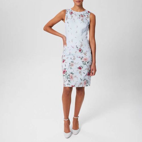 Blue Fiona Floral Cotton Blend Dress - Hobbs London - Modalova