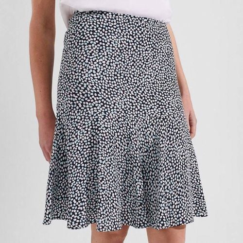 Navy Print Catalina Peplum Skirt - Hobbs London - Modalova