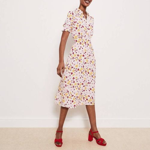 Ecru Floral Elora V-Neck Dress - Hobbs London - Modalova