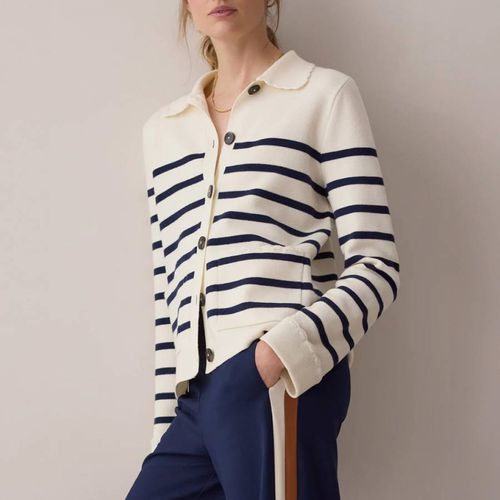 Cream Cressida Wool Cardigan - Wyse - Modalova