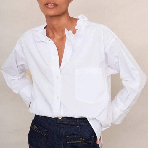 White Odette Oversize Poplin Blouse - Wyse - Modalova