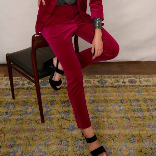 Raspberry Sandrine Velvet Trouser - Wyse - Modalova