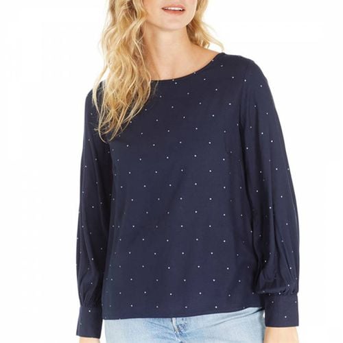 Navy Long Sleeve Printed Blouse - Crew Clothing - Modalova