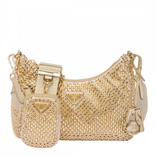 Yellow Crystal Re Edition 2005 Embellished Satin Bag - Prada - Modalova