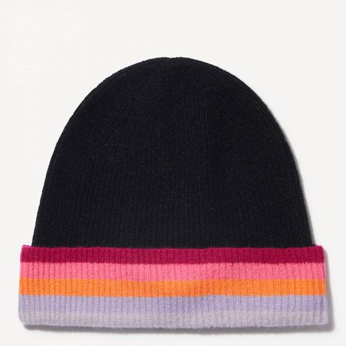 Black And Multicolour Rainbow Stripe Hat - Laycuna London - Modalova