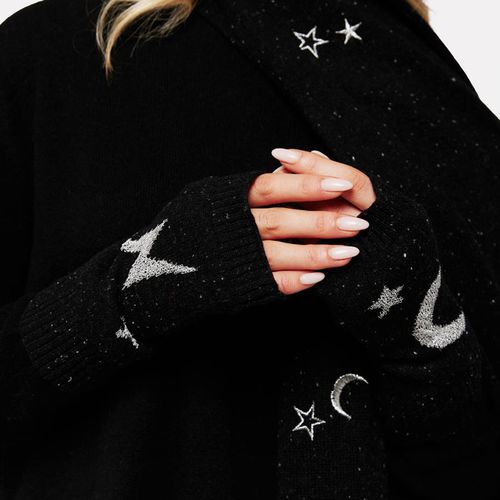 And White Midnight Sky Wrist Warmers - Laycuna London - Modalova