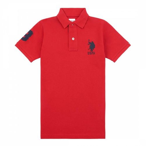 Boy's Red Pique Cotton Polo Shirt - U.S. Polo Assn. - Modalova