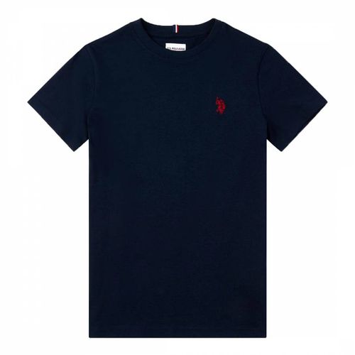 Boy's Navy Crew Neck Cotton T-Shirt - U.S. Polo Assn. - Modalova