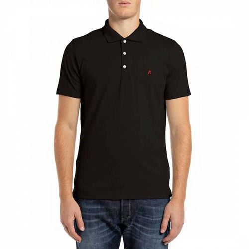 Black Embroidered Logo Polo Shirt - Replay - Modalova