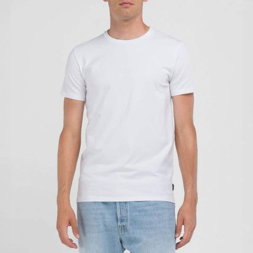 White Stretch Jersey T-Shirt - Replay - Modalova