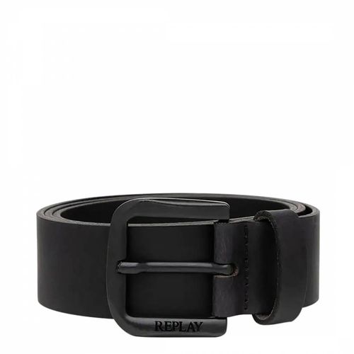 Black Vintage Leather Belt - Replay - Modalova