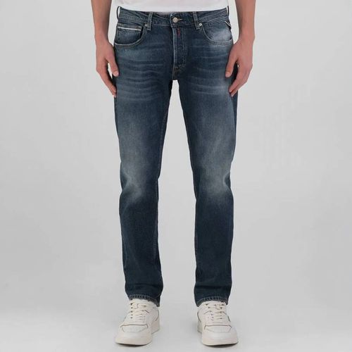 Blue Grover Straight Stretch Jeans - Replay - Modalova