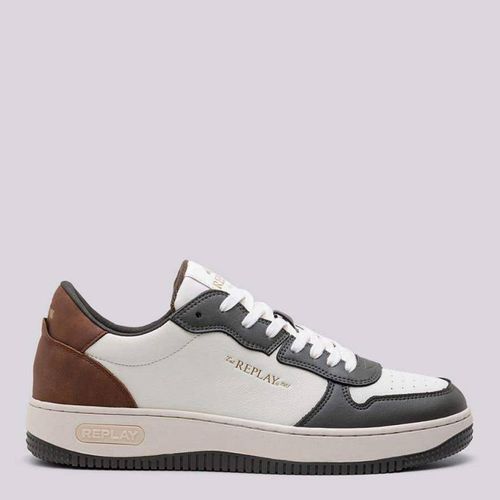 White/Tan Leather Trainers - Replay - Modalova