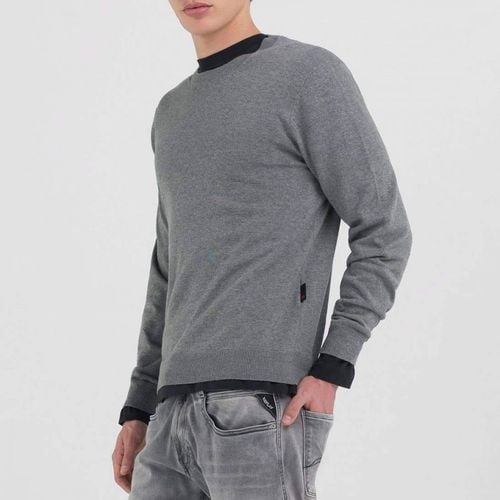 Grey Crew Neck Cotton Jumper - Replay - Modalova