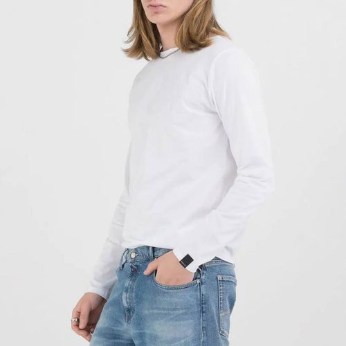 White Long Sleeved Cotton T-Shirt - Replay - Modalova