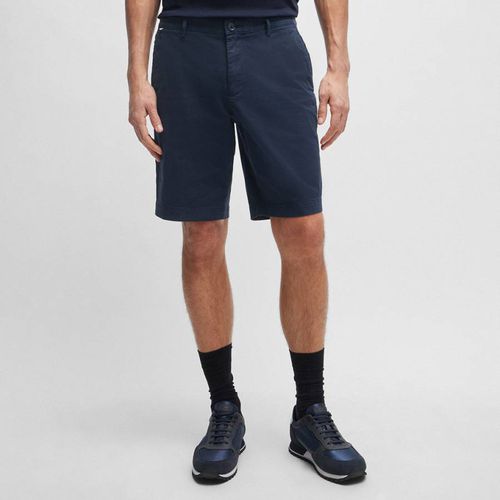 Blue Cotton Blend Chino Shorts - BOSS - Modalova