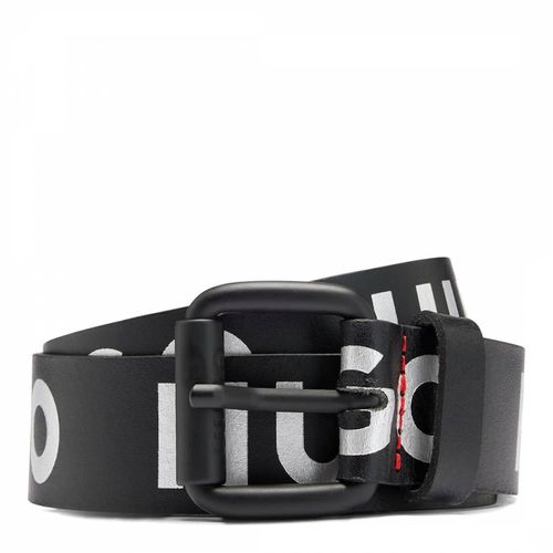 Black Printed Leather Belt - BOSS - Modalova