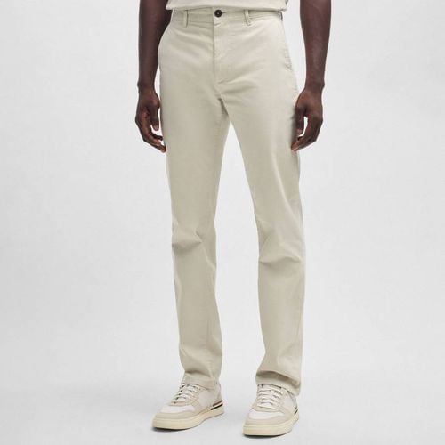 Ecru Slim Stretch Cotton Blend Chinos - BOSS - Modalova