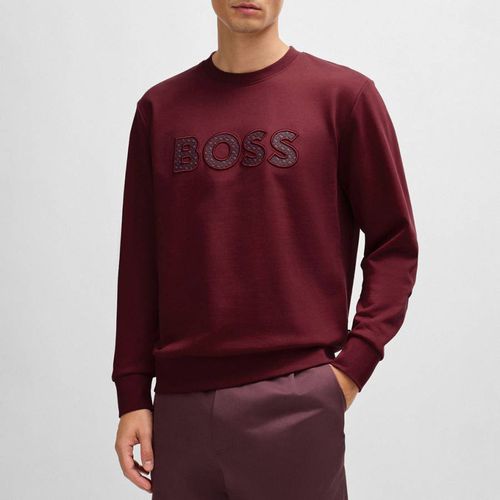 Embroidered Logo Cotton Sweatshirt - BOSS - Modalova