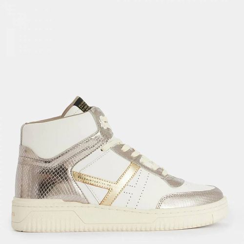 Metallic High Top Leather Trainers - AllSaints - Modalova