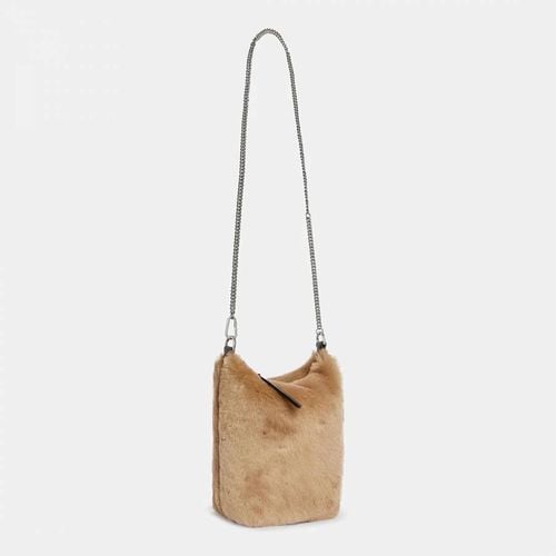 Taupe Evaline Shearling Crossbody Bag - AllSaints - Modalova