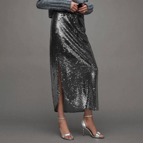 Grey Opal Sparkle Midi Skirt - AllSaints - Modalova