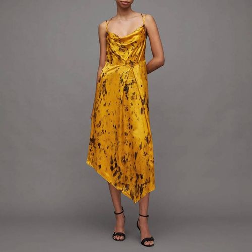 Ochre Marta Ronnie Silk Blend Midi Dress - AllSaints - Modalova