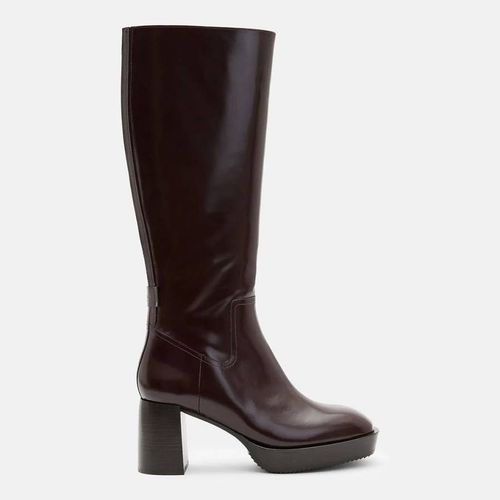 Dark Pip Knee High Leather Boots - AllSaints - Modalova