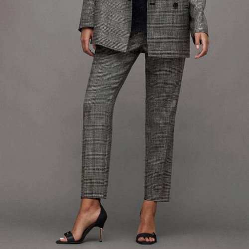 Grey Astrid Check Trousers - AllSaints - Modalova