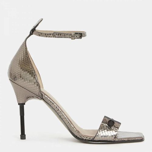 Betty Snake Print Heeled Leather Sandals - AllSaints - Modalova