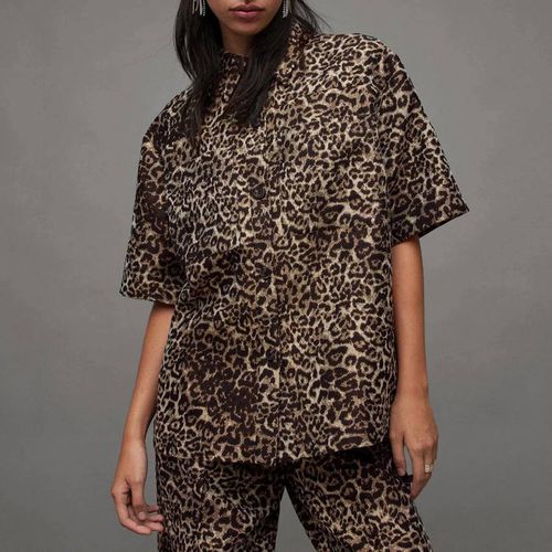 Jemi Animal Print Cotton Blend Shirt - AllSaints - Modalova