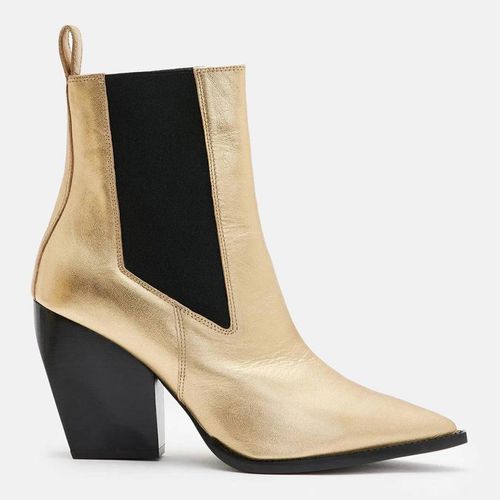 Ria Metallic Leather Ankle Boots - AllSaints - Modalova