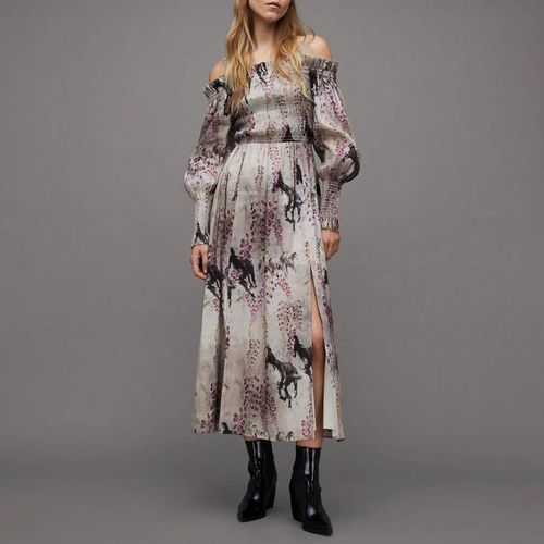 Lary Dionne Printed Silk Blend Dress - AllSaints - Modalova