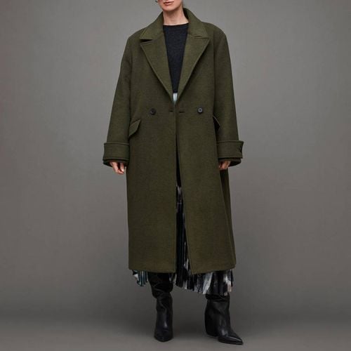 Khaki Mabel Wool Blend Longline Coat - AllSaints - Modalova